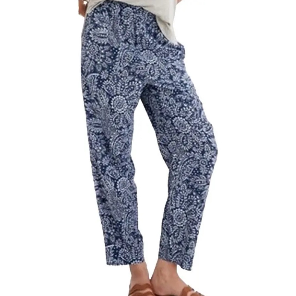 Madewell Tapered Huston Pull On Crop Pants in Paisley Garden Small